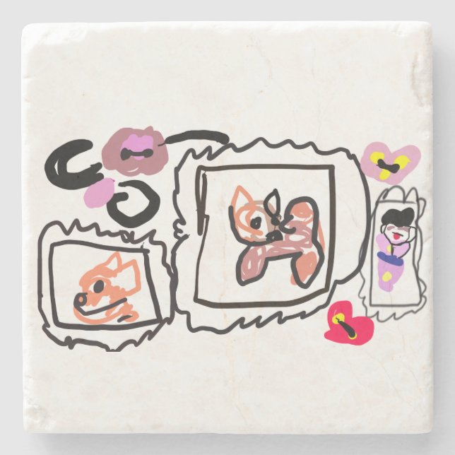 Shiba Inu hearts Stenunderlägg (Framsidan)