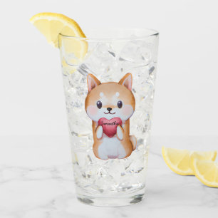 Shiba Inu Holding A Heart Glaskopp