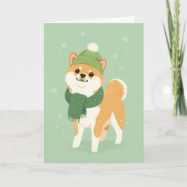 Shiba Inu Holiday Greeting Kort