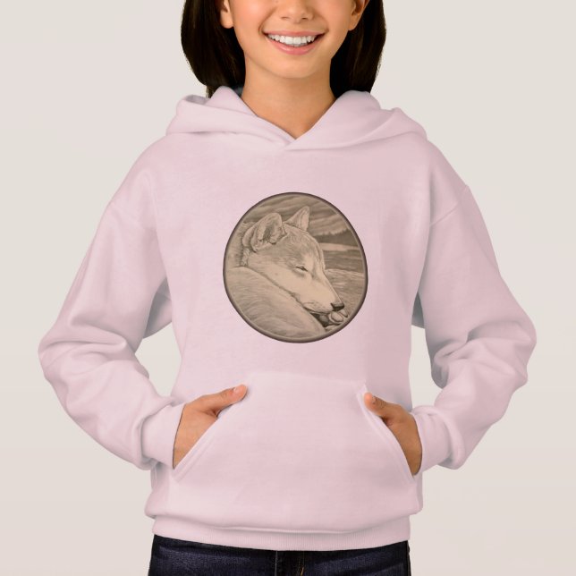 Shiba Inu Hoodie Barn Hooded Sweatshirt Hund tröja (Framsida)