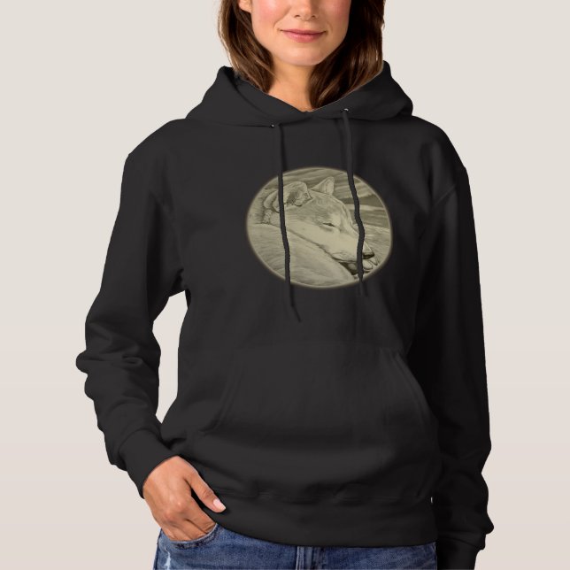 Shiba Inu Hoodie Hooded Hund älskare Sweatshirtss T Shirt (Framsida)