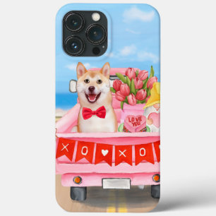 Shiba Inu Hund Alla Hjärtans Dag Lastbil Hjärtan