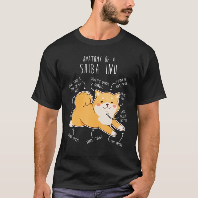Shiba Inu Hund Anatomy Pet Red Shibe Mamma Cute Do T Shirt (Framsida)