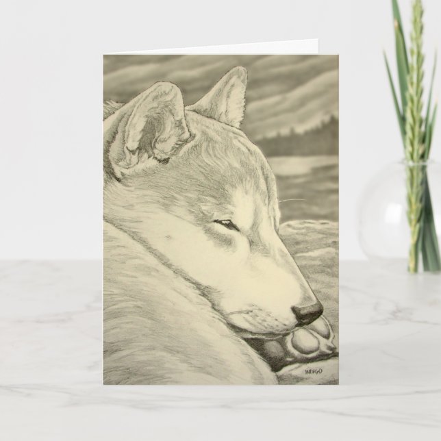 Shiba Inu Hund Art Cards Anpassningsbar Shiba Inu  Helgkort (Framsida)