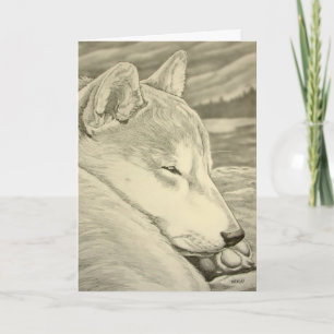 Shiba Inu Hund Art Cards Anpassningsbar Shiba Inu Helgkort