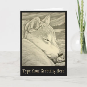 Shiba Inu Hund Art Cards Anpassningsbar Shiba Inu Helgkort