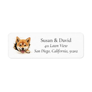 Shiba Inu Hund aveln Djurälskares Returadress Etikett