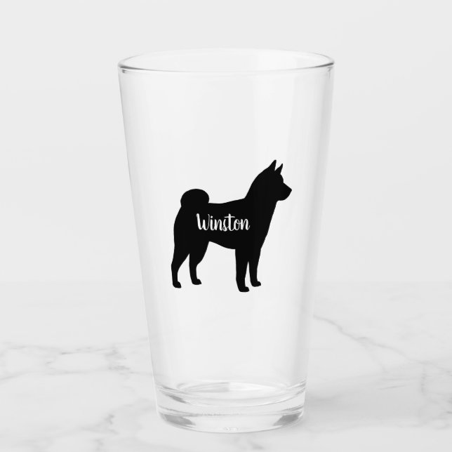 Shiba Inu Hund aveln Silhouette Personlig Glaskopp (Framsida)