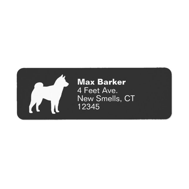 Shiba Inu Hund aveln Silhouette Returadress Etikett (Framsidan)