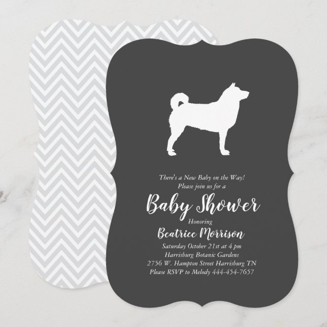 Shiba Inu Hund Baby Shower Gender Neutral Inbjudningar (Fram/baksida)