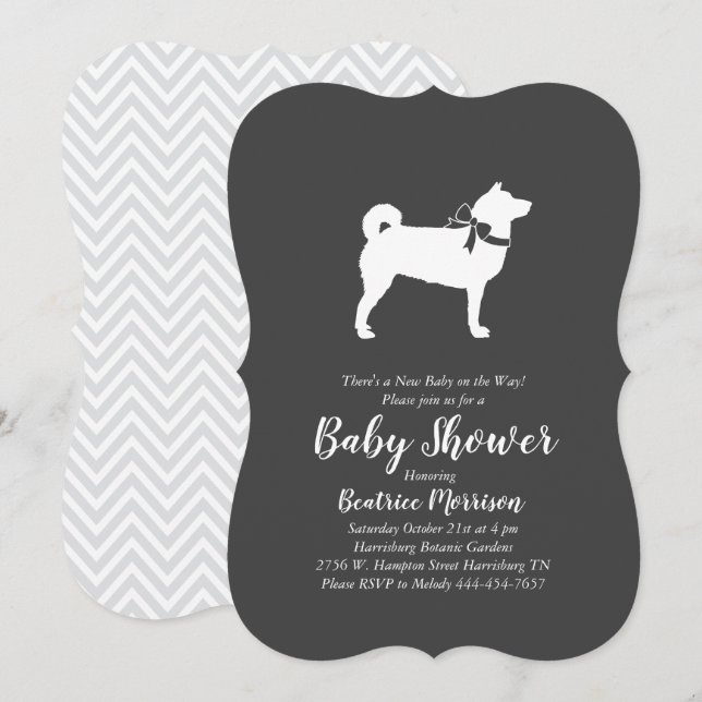 Shiba Inu Hund Baby Shower Gender Neutral Inbjudningar (Fram/baksida)