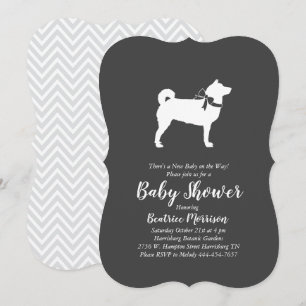 Shiba Inu Hund Baby Shower Gender Neutral Inbjudningar