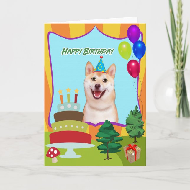 Shiba Inu Hund Birthday Kort (Framsida)