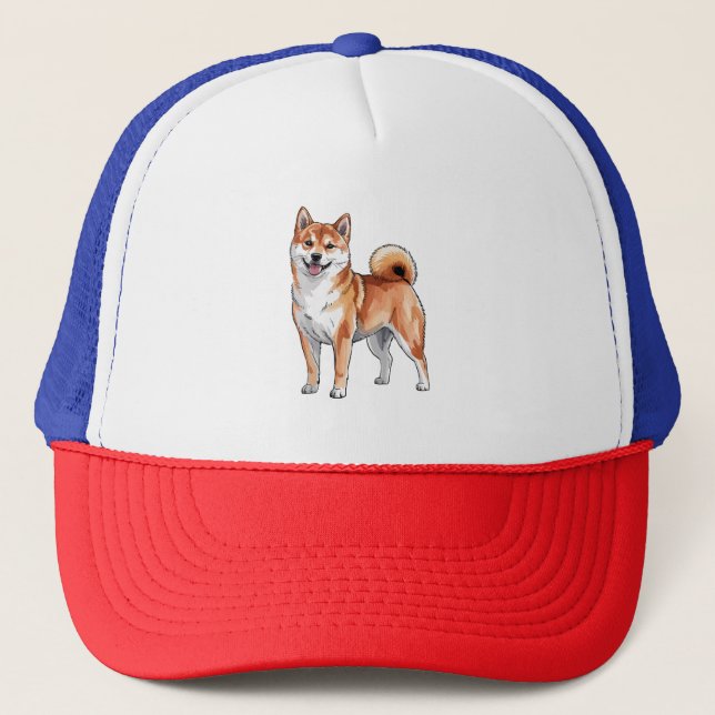 Shiba Inu Hund - Cute och Lycklig Keps (Framsida)