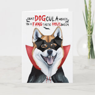 Shiba Inu Hund Funny Count DOGcula Halloween Helgkort