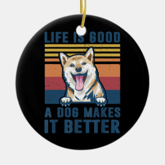 Shiba Inu Hund Gifts Funny Shiba Inu Hund Mamma Pa Julgransprydnad Keramik