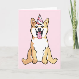 Shiba Inu Hund Grattis på födelsedagen Card Kort