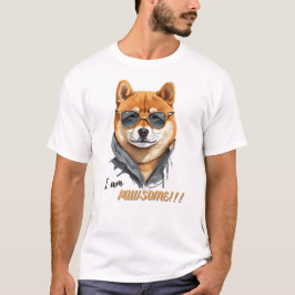 Shiba Inu Hund I är Pawsome T Shirt