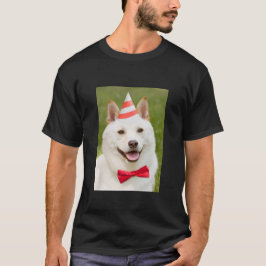 Shiba Inu Hund i Party Hat T Shirt