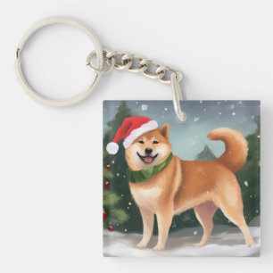 Shiba Inu Hund i Snö Jul