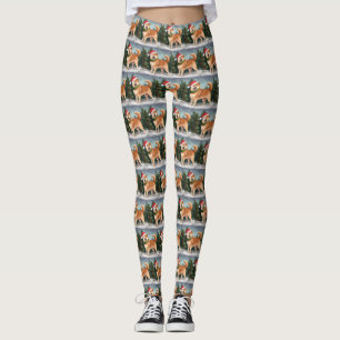 Shiba Inu Hund i Snö jul Leggings