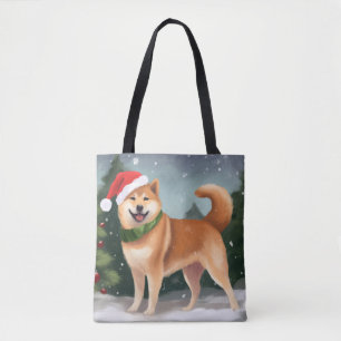 Shiba Inu Hund i Snö Jul Tygkasse