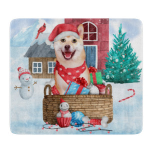 Shiba Inu Hund I snö julhuset Hund House