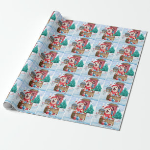 Shiba Inu Hund I snö julhuset Hund House Presentpapper