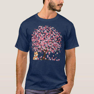 Shiba Inu Hund Japansk Cherry Cute Blommar Sakura T Shirt