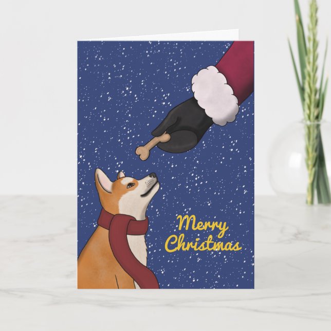 Shiba Inu Hund jul Helgkort (Framsida)