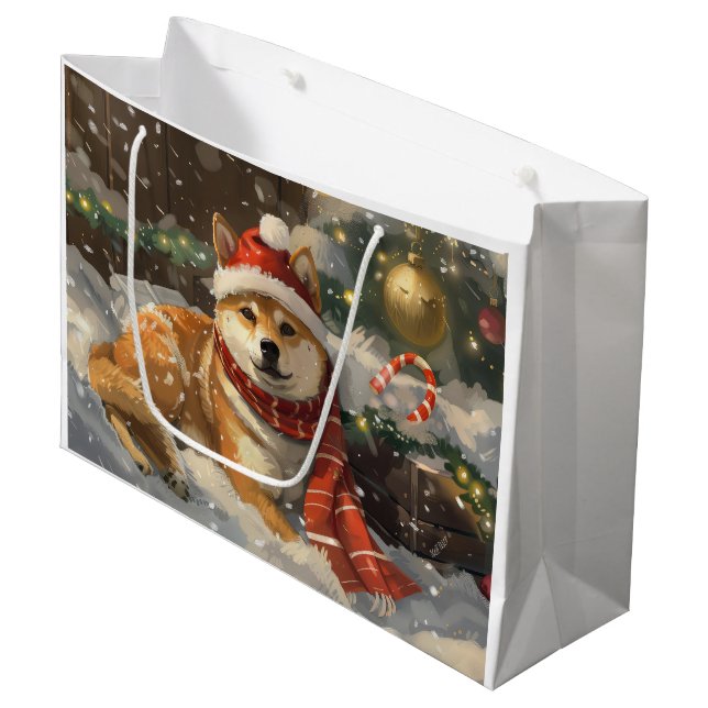 Shiba Inu Hund jul jul (Framsidan Vinklad)