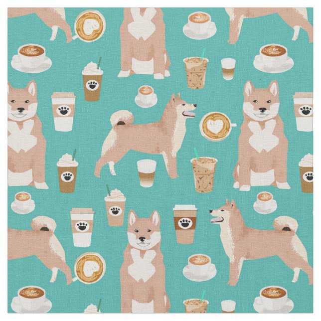 shiba inu-hund-kaffekorkos tyg (Närbild)
