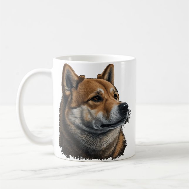 Shiba Inu Hund Kaffemugg (Vänster)