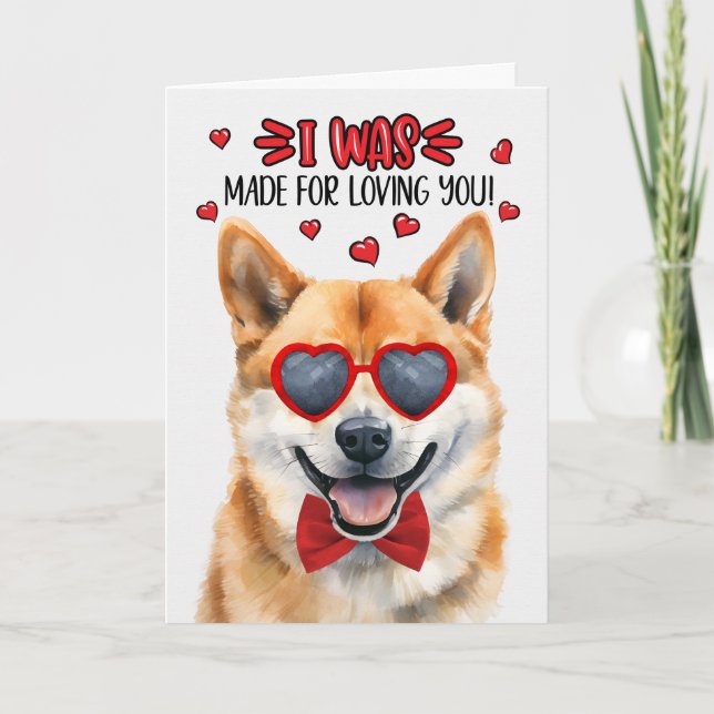 Shiba Inu Hund Made for Loving You Valentine Helgkort (Framsida)