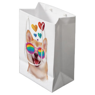 Shiba Inu Hund med Hearts Valentine Day