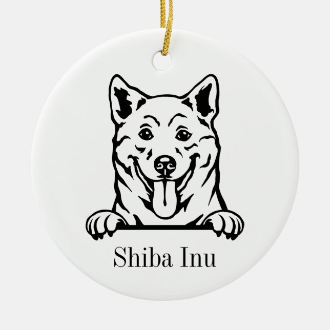 Shiba Inu hund ornament (Framsidan)