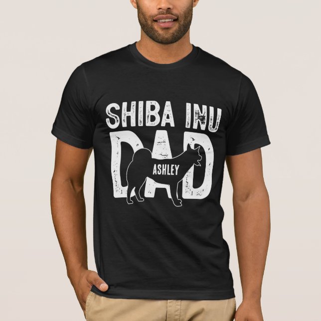 Shiba Inu Hund Pappa Puppy Pappa T Shirt (Framsida)