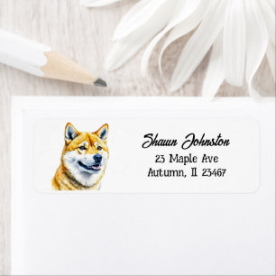 Shiba Inu Hund Personlig Returadress Etikett
