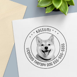 Shiba Inu Hund Pet Photo Round Självfärgande Stämpel