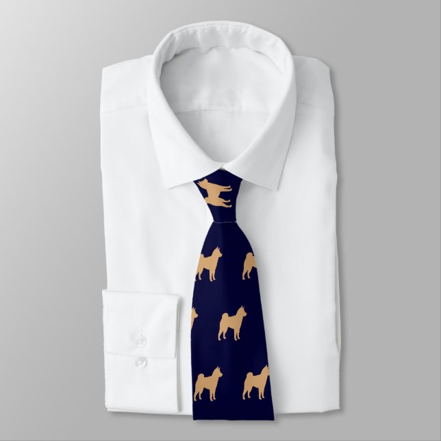 Shiba Inu Hund Silhouettes Mönster flottan Blue Slips (Bunden)