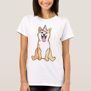 Shiba Inu hund som drar gulliga kvinna skjorta Tee Shirt