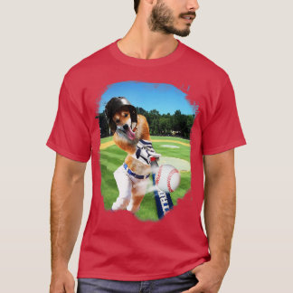 Shiba Inu Hund spelar Bord Baseball T Shirt