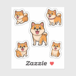 Shiba Inu Hund Sticker Kawaii, Set Shiba Inu Klistermärken