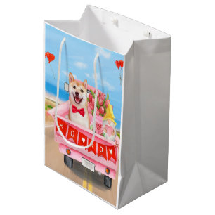 Shiba Inu Hund Valentine Day Lastbil Hearts