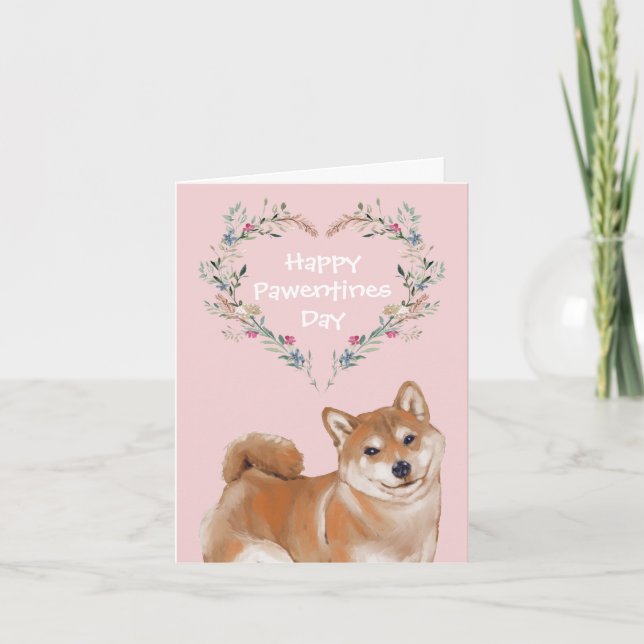 Shiba Inu Hund Valentiness Helgkort (Framsida)