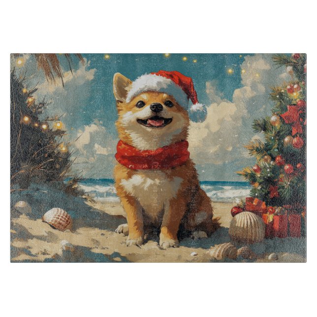 Shiba Inu Hund Vintage  Beach (Framsidan)