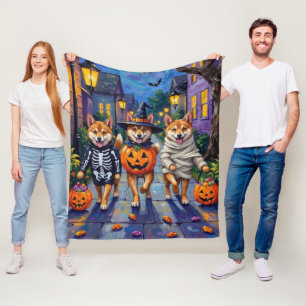 Shiba Inu Hundar i Halloween Kostymer Fleecefilt