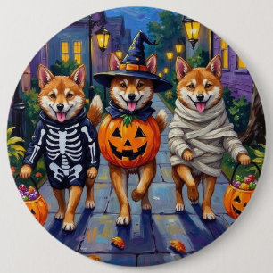 Shiba Inu Hundar i Halloween Kostymer Knapp