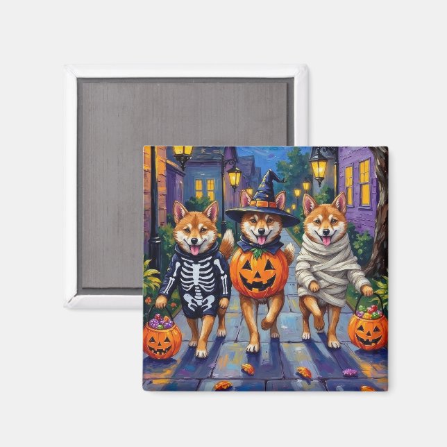 Shiba Inu Hundar i Halloween Kostymer Magnet (Front/Back)