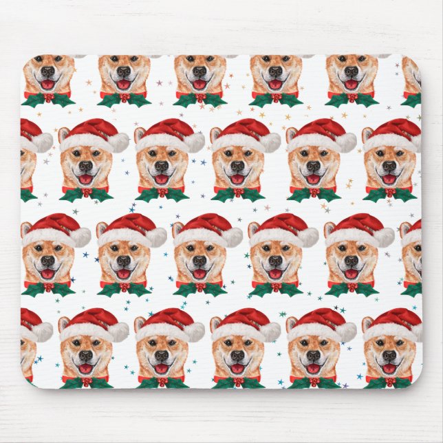 Shiba Inu Hundras Julstjärnor Musmatta (Framsidan)